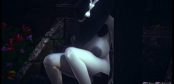  Resident Evil Hentai 3D - Lady Dimitresku fingering and squirting in a raining day - Japanese manga anime cartoon game porn